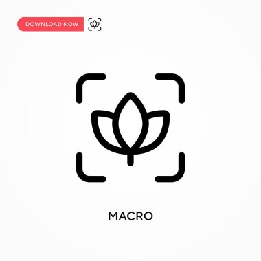 Macro Basit vektör simgesi. Web sitesi veya mobil uygulama için modern, basit düz vektör çizimi
