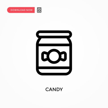 Basit Candy vektör simgesi. Web sitesi veya mobil uygulama için modern, basit düz vektör çizimi
