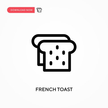 Fransız tostu basit vektör simgesi. Web sitesi veya mobil uygulama için modern, basit düz vektör çizimi