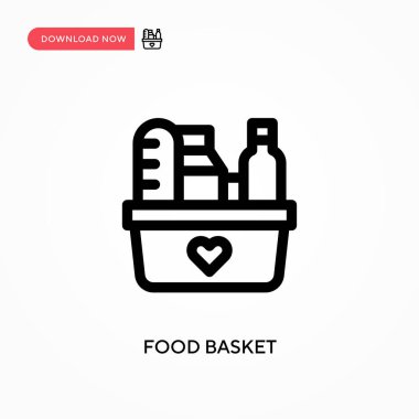 Yemek sepeti basit vektör simgesi. Web sitesi veya mobil uygulama için modern, basit düz vektör çizimi