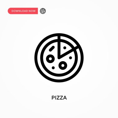 Pizza basit vektör simgesi. Web sitesi veya mobil uygulama için modern, basit düz vektör çizimi