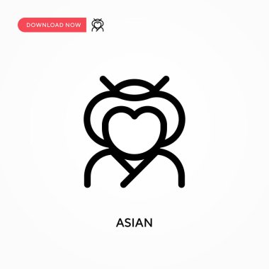 Asya basit vektör simgesi. Web sitesi veya mobil uygulama için modern, basit düz vektör çizimi