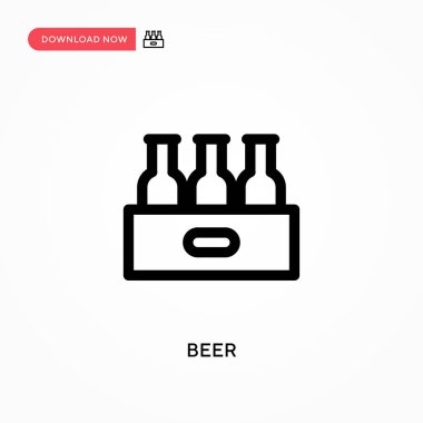 Bira basit vektör simgesi. Web sitesi veya mobil uygulama için modern, basit düz vektör çizimi