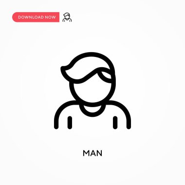 Basit erkek vektör simgesi. Web sitesi veya mobil uygulama için modern, basit düz vektör çizimi