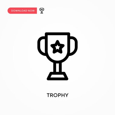 Kupa basit vektör simgesi. Web sitesi veya mobil uygulama için modern, basit düz vektör çizimi