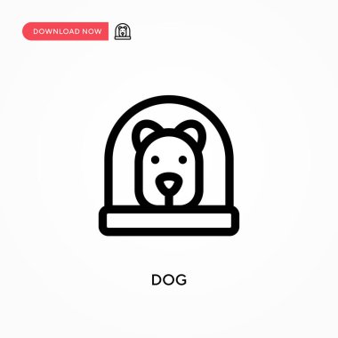 Köpek basit vektör simgesi. Web sitesi veya mobil uygulama için modern, basit düz vektör çizimi