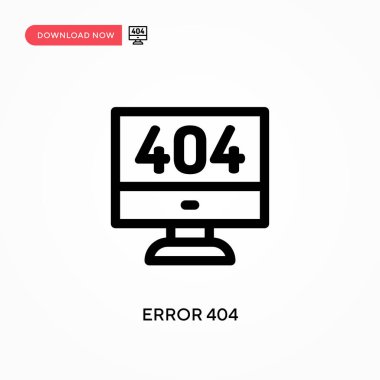 Hata 404 Basit vektör simgesi. Web sitesi veya mobil uygulama için modern, basit düz vektör çizimi