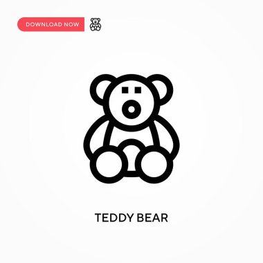 Oyuncak ayı basit vektör simgesi. Web sitesi veya mobil uygulama için modern, basit düz vektör çizimi