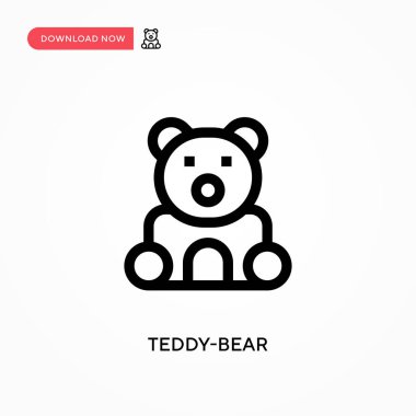 Oyuncak ayı basit vektör simgesi. Web sitesi veya mobil uygulama için modern, basit düz vektör çizimi