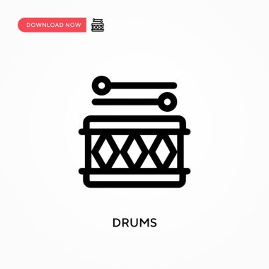 Davul Basit vektör simgesi. Web sitesi veya mobil uygulama için modern, basit düz vektör çizimi