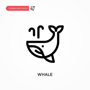 Balina basit vektör simgesi. Web sitesi veya mobil uygulama için modern, basit düz vektör çizimi