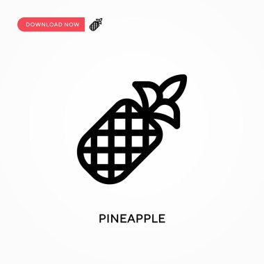 Ananas Basit vektör simgesi. Web sitesi veya mobil uygulama için modern, basit düz vektör çizimi