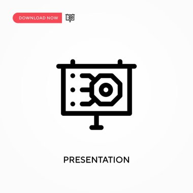 Sunum basit vektör simgesi. Web sitesi veya mobil uygulama için modern, basit düz vektör çizimi