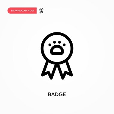 Rozet Basit vektör simgesi. Web sitesi veya mobil uygulama için modern, basit düz vektör çizimi