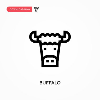 Buffalo Basit vektör ikonu. Web sitesi veya mobil uygulama için modern, basit düz vektör çizimi