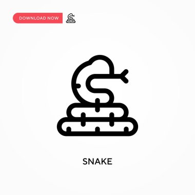 Yılan Basit vektör simgesi. Web sitesi veya mobil uygulama için modern, basit düz vektör çizimi