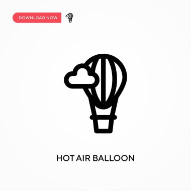 Sıcak hava balonu basit vektör simgesi. Web sitesi veya mobil uygulama için modern, basit düz vektör çizimi