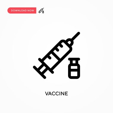 Aşı basit vektör ikonu. Web sitesi veya mobil uygulama için modern, basit düz vektör çizimi
