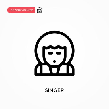 Singer Simple vektör simgesi. Web sitesi veya mobil uygulama için modern, basit düz vektör çizimi
