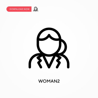 Kadın 2 Basit vektör simgesi. Web sitesi veya mobil uygulama için modern, basit düz vektör çizimi