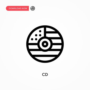 Cd Basit vektör simgesi. Web sitesi veya mobil uygulama için modern, basit düz vektör çizimi