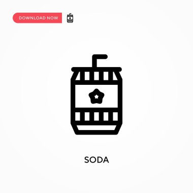 Soda Basit vektör simgesi. Web sitesi veya mobil uygulama için modern, basit düz vektör çizimi