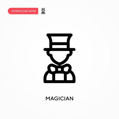 Sihirbaz basit vektör simgesi. Web sitesi veya mobil uygulama için modern, basit düz vektör çizimi