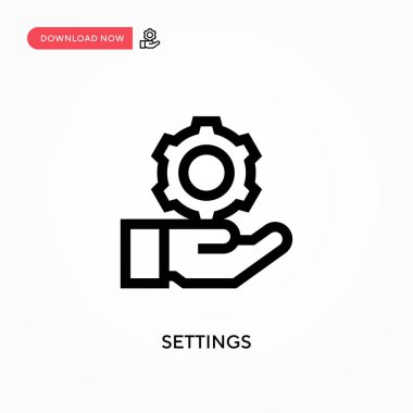 Ayarlar Basit vektör simgesi. Web sitesi veya mobil uygulama için modern, basit düz vektör çizimi