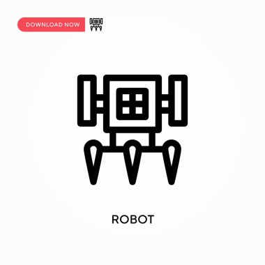 Robot Basit vektör simgesi. Web sitesi veya mobil uygulama için modern, basit düz vektör çizimi