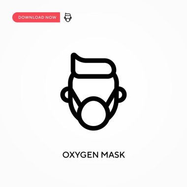 Oksijen maskesi basit vektör simgesi. Web sitesi veya mobil uygulama için modern, basit düz vektör çizimi