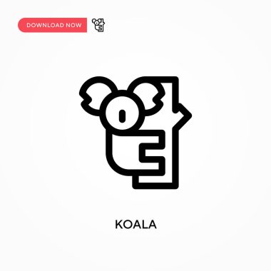 Koala Basit vektör simgesi. Web sitesi veya mobil uygulama için modern, basit düz vektör çizimi