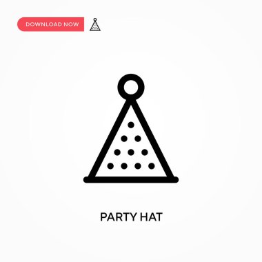Parti şapkası Basit vektör simgesi. Web sitesi veya mobil uygulama için modern, basit düz vektör çizimi