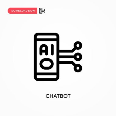 Chatbot Basit vektör simgesi. Web sitesi veya mobil uygulama için modern, basit düz vektör çizimi