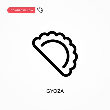 Gyoza Basit vektör simgesi. Web sitesi veya mobil uygulama için modern, basit düz vektör çizimi