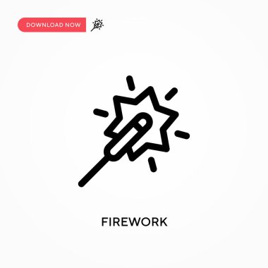 Havai fişek basit vektör simgesi. Web sitesi veya mobil uygulama için modern, basit düz vektör çizimi