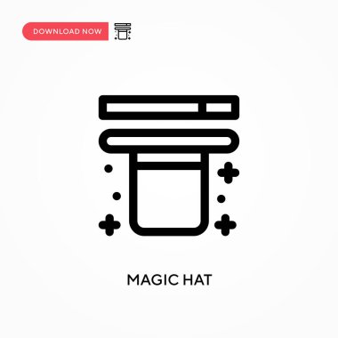 Sihirli şapka basit vektör simgesi. Web sitesi veya mobil uygulama için modern, basit düz vektör çizimi