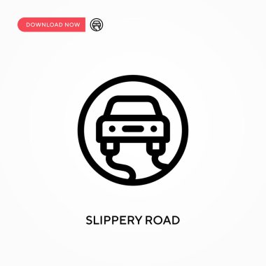 Kaygan yol basit vektör simgesi. Web sitesi veya mobil uygulama için modern, basit düz vektör çizimi