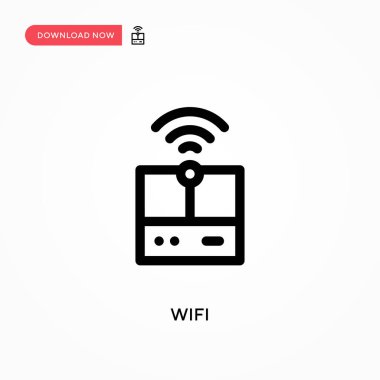 Wifi Basit vektör simgesi. Web sitesi veya mobil uygulama için modern, basit düz vektör çizimi