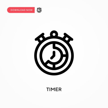 Zamanlayıcı Basit vektör simgesi. Web sitesi veya mobil uygulama için modern, basit düz vektör çizimi