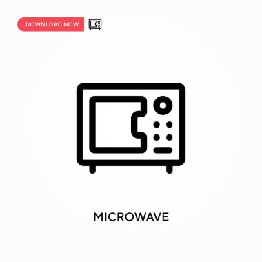 Mikrodalga basit vektör simgesi. Web sitesi veya mobil uygulama için modern, basit düz vektör çizimi