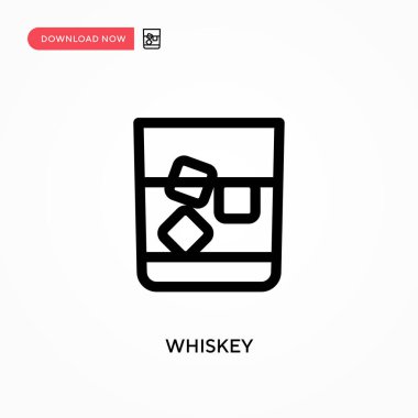 Viski sade vektör simgesi. Web sitesi veya mobil uygulama için modern, basit düz vektör çizimi