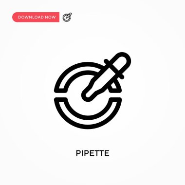 Pipette Basit vektör simgesi. Web sitesi veya mobil uygulama için modern, basit düz vektör çizimi