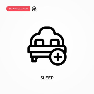 Uyu Basit vektör simgesi. Web sitesi veya mobil uygulama için modern, basit düz vektör çizimi