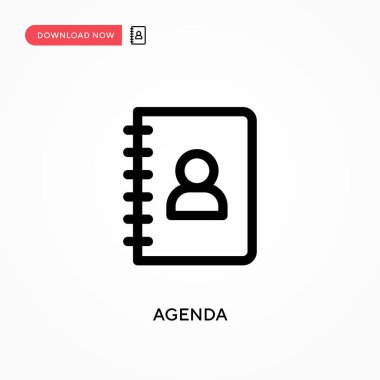 Gündem Basit vektör simgesi. Web sitesi veya mobil uygulama için modern, basit düz vektör çizimi