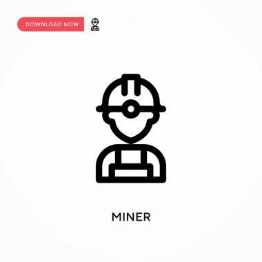 Miner Basit vektör simgesi. Web sitesi veya mobil uygulama için modern, basit düz vektör çizimi