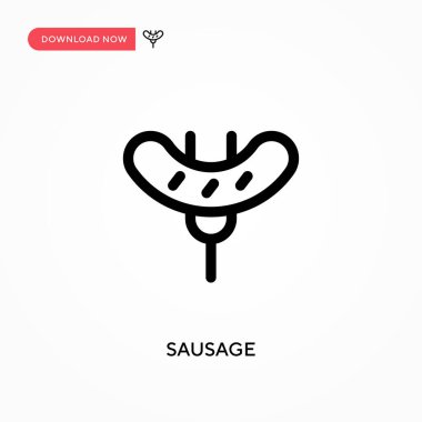 Sosis basit vektör simgesi. Web sitesi veya mobil uygulama için modern, basit düz vektör çizimi