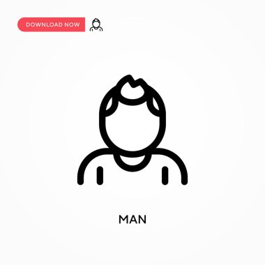 Basit erkek vektör simgesi. Web sitesi veya mobil uygulama için modern, basit düz vektör çizimi