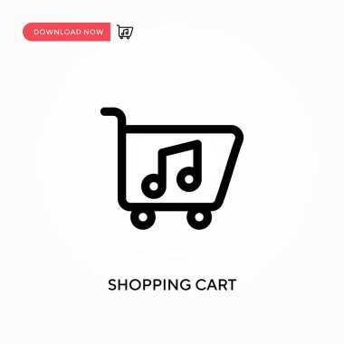 Alışveriş arabası basit vektör simgesi. Web sitesi veya mobil uygulama için modern, basit düz vektör çizimi