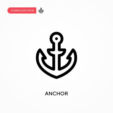 Çapa Basit vektör simgesi. Web sitesi veya mobil uygulama için modern, basit düz vektör çizimi