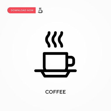 Basit kahve vektör simgesi. Web sitesi veya mobil uygulama için modern, basit düz vektör çizimi